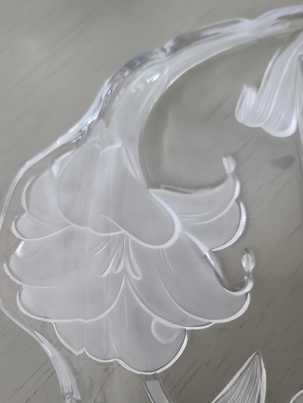 Crystal Clear Studios Japan Frosted Iris Floral Serving Plate